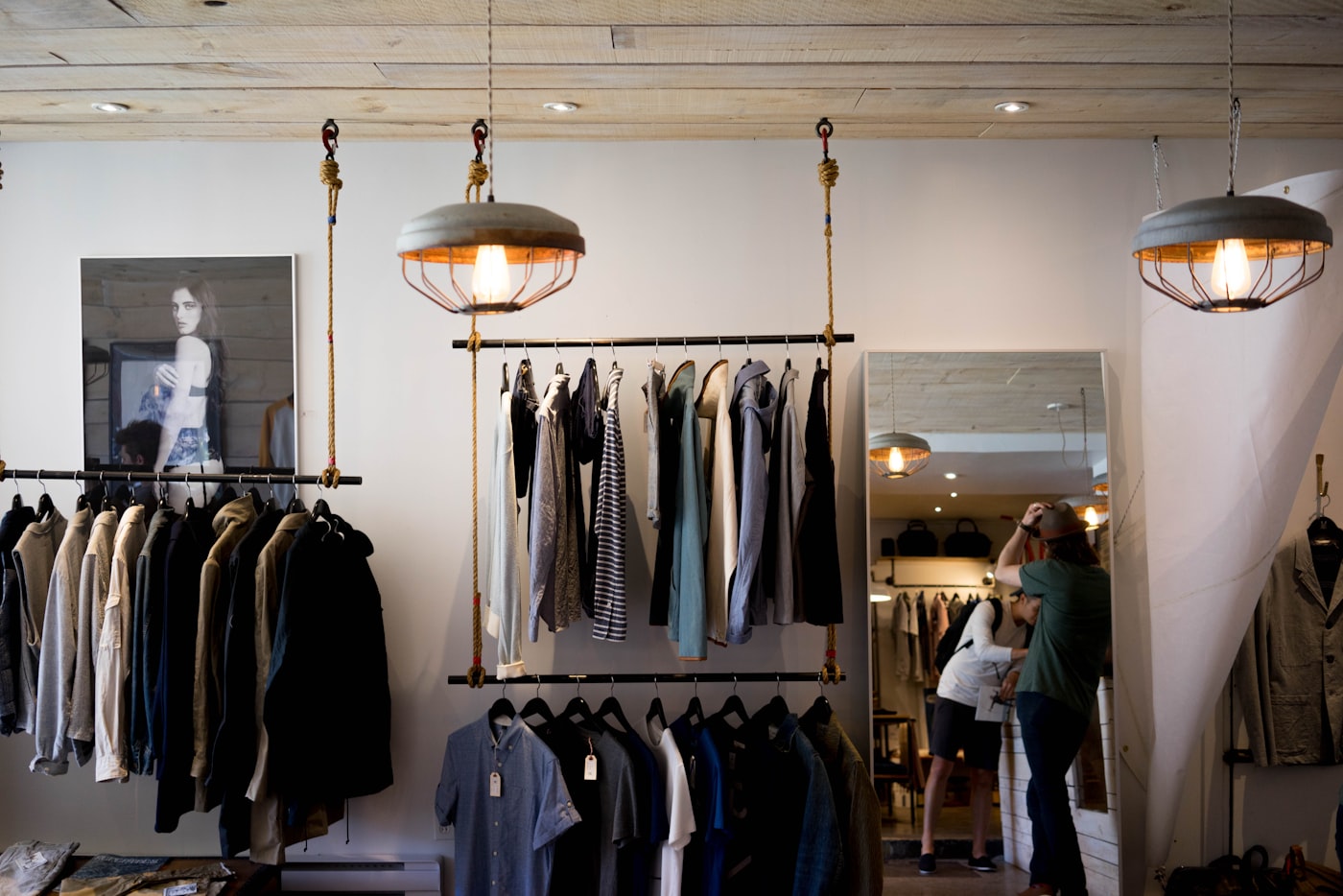 Clothing rack styled for a fashion brand photoshoot