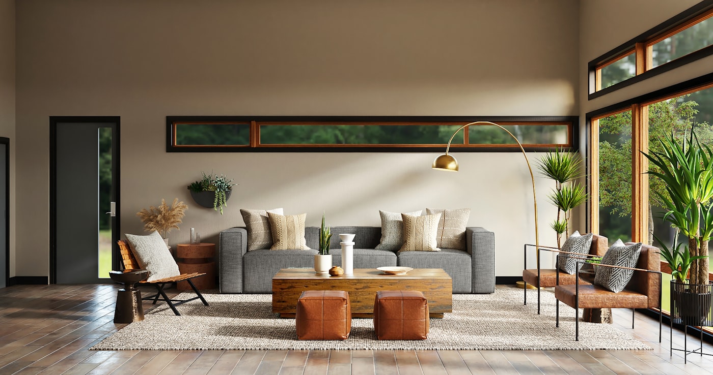 Elegantly designed modern living room by a Jaipur interior design studio