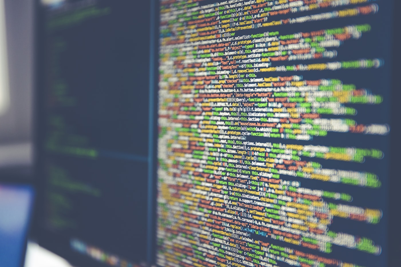 Colourful code on a screen
