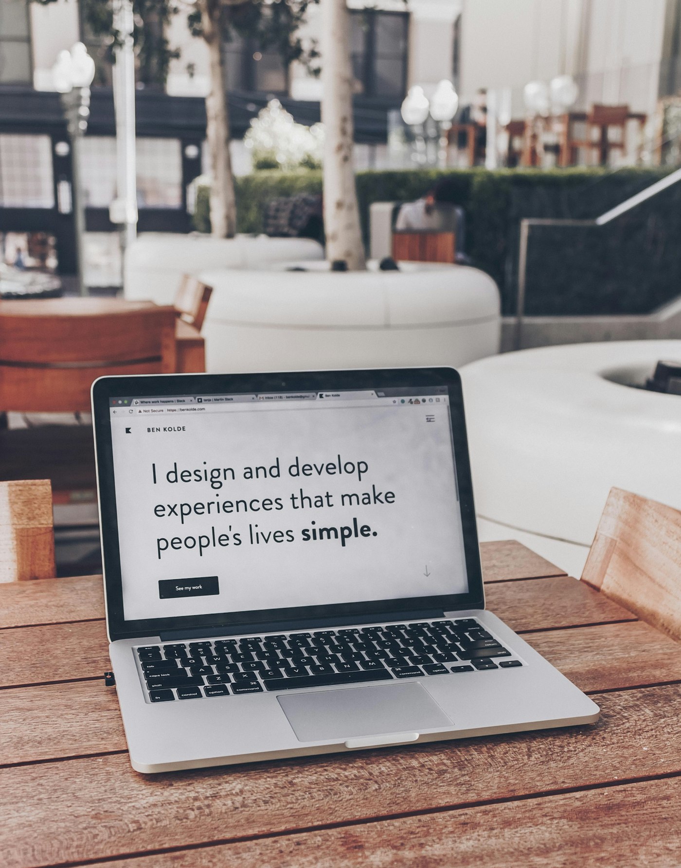 Website design layout on a screen
