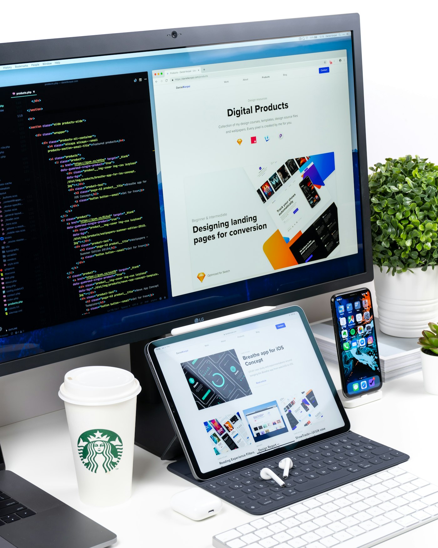 UI design elements displayed on a monitor